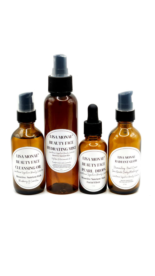Original photo of Lisa Monae Beauty Cleansing Oil, Hydrating Mist, Pearl Drops, and Radiant Glow