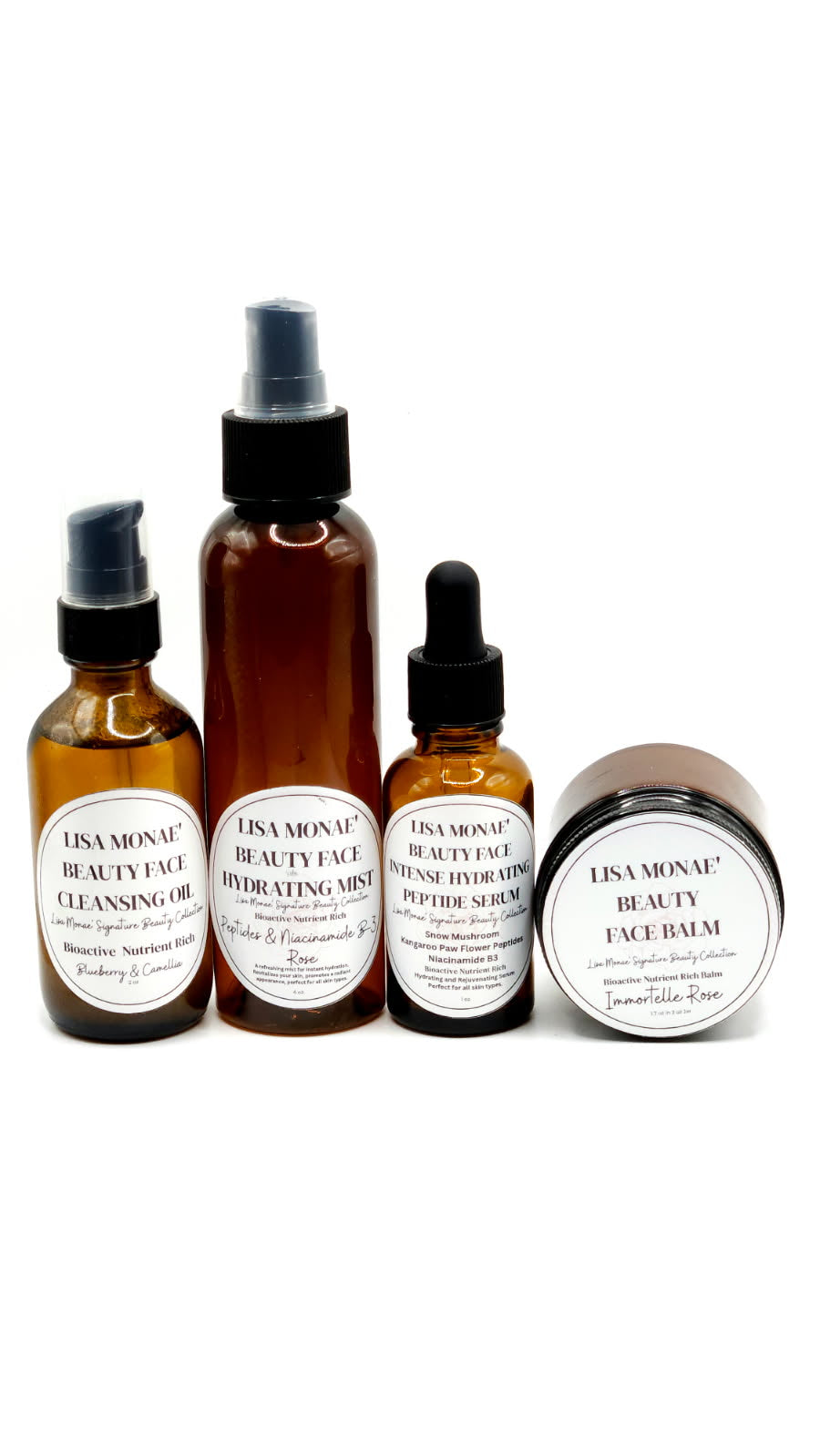 Original photo of the four-piece Lisa Monae Beauty skincare set